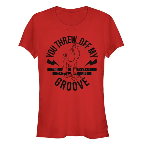 Junior's The Emperor's New Groove Kuzco Threw Off Groove Graphic Tee Red Large