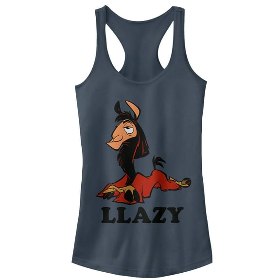 Junior's The Emperor's New Groove Lazy Llama  Racerback Tank Top Indigo Small
