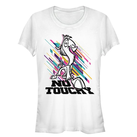 Junior's The Emperor's New Groove No Touchy Streaks Graphic Tee White Large