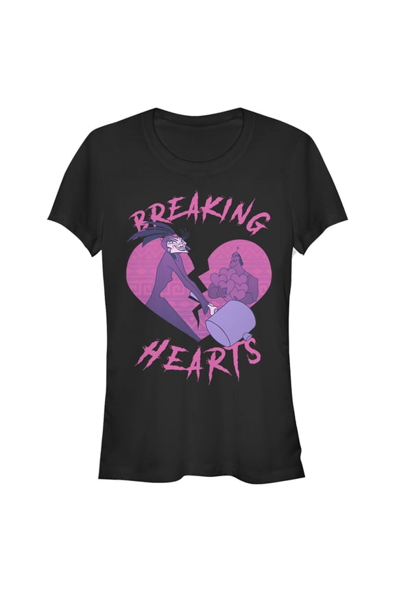 Junior's The Emperor's New Groove Valentine's Day Yzma Breaking Hearts Graphic Tee Black 2X Large