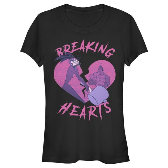 Junior's The Emperor's New Groove Valentine's Day Yzma Breaking Hearts Graphic Tee Black Small