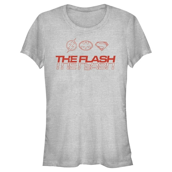 Junior's The Flash Heroes Classic Emblems  Graphic Tee Athletic Heather Small
