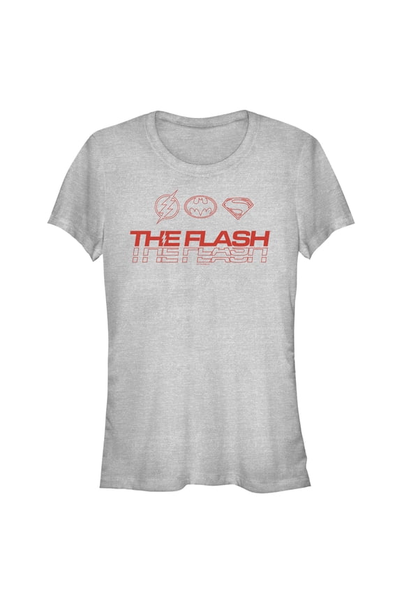 Junior's The Flash Heroes Classic Emblems  Graphic Tee Athletic Heather Small