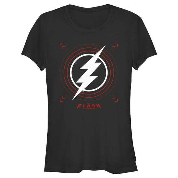 Junior's The Flash Large Lightning Bolt Stamp Graphic Tee Black Large