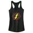 thumbnail image 1 of Junior's The Flash Lightning Tech Logo Racerback Tank Top Black X Small, 1 of 5