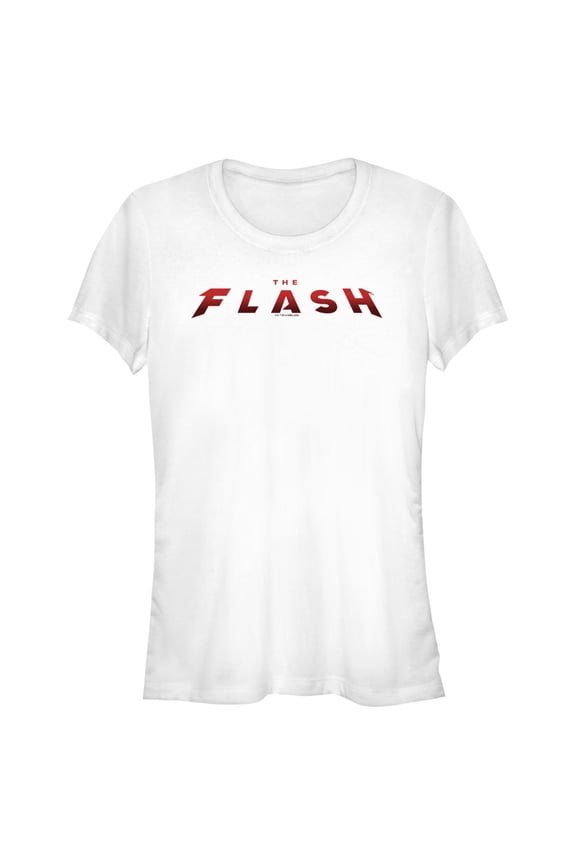 Junior's The Flash Movie Official Logo  Graphic Tee White Medium