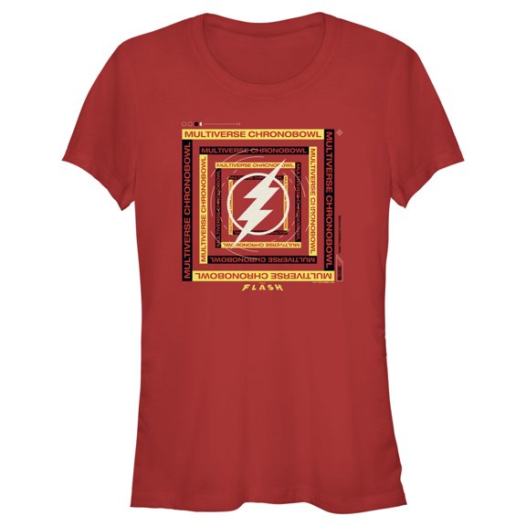 Junior's The Flash Multiverse Chronobowl Graphic Tee Red Small
