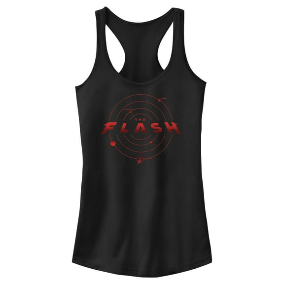 Junior's The Flash Multiverse Logo  Racerback Tank Top Black X Small