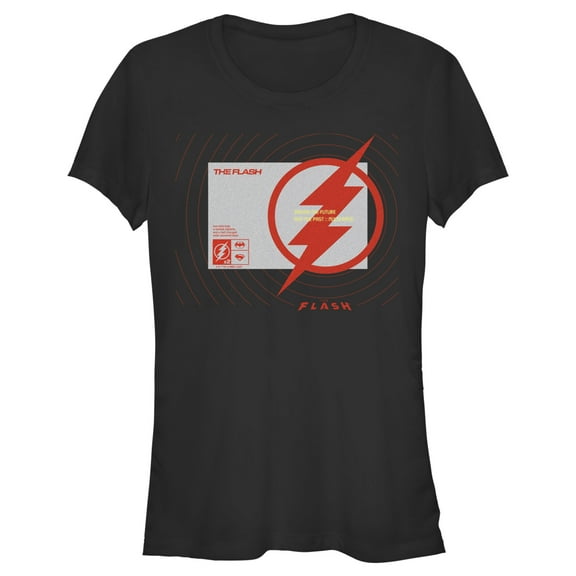 Junior's The Flash Saving the Future and the Past Lighting Bolt Graphic Tee Black 2X Large
