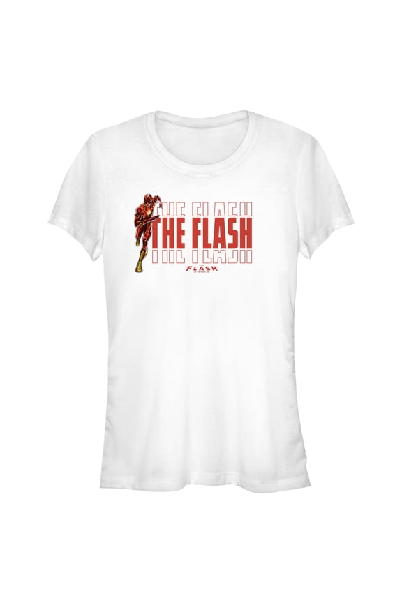 Junior's The Flash Speedster Barry Allen Logo Graphic Tee White Large