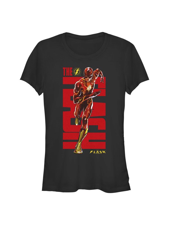Junior's The Flash Speedster Bold Red Logo Graphic Tee Black X Large