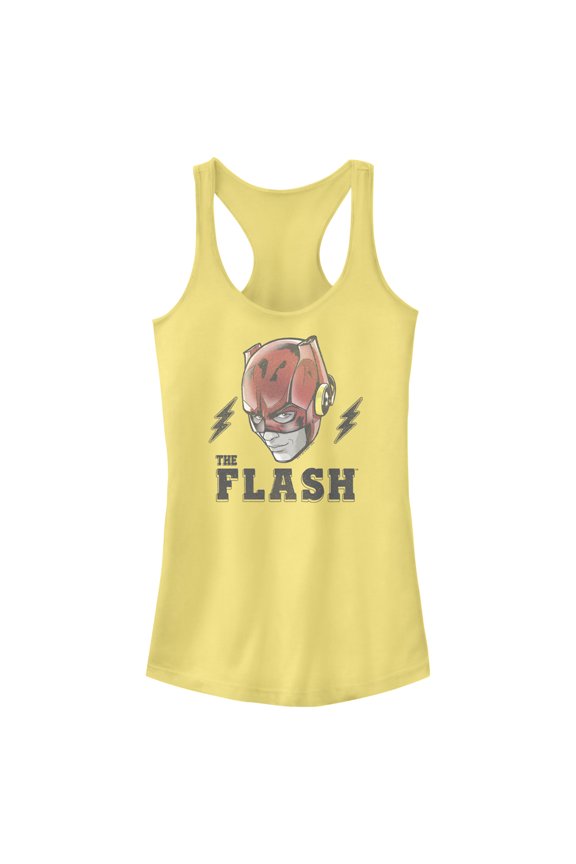 Junior's The Flash Speedster Portrait Racerback Tank Top Banana Medium