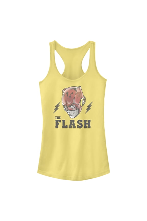 Junior's The Flash Speedster Portrait Racerback Tank Top Banana X Large