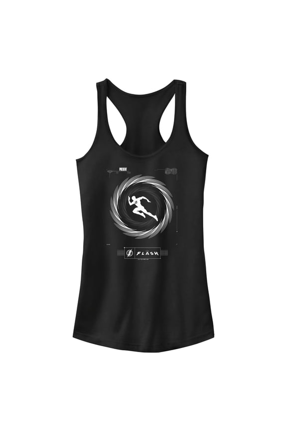 Junior's The Flash Speedster Silhouette  Racerback Tank Top Black Medium