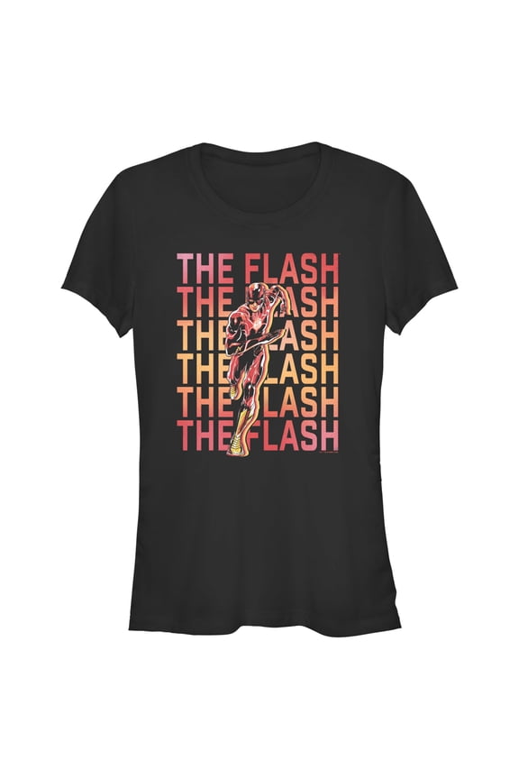 Junior's The Flash Speedster Stacked Logo Graphic Tee Black Medium