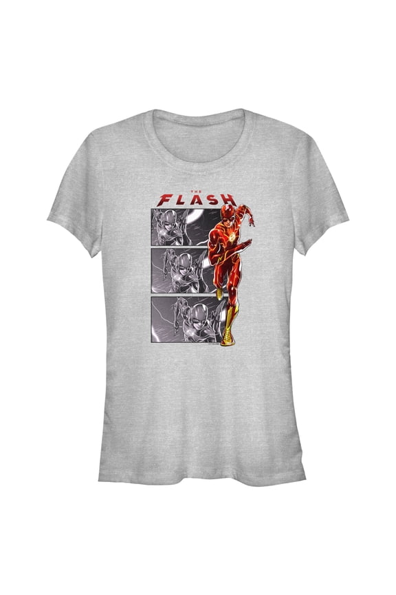 Junior's The Flash Speedster comics Book Panels Graphic Tee Athletic Heather X Large