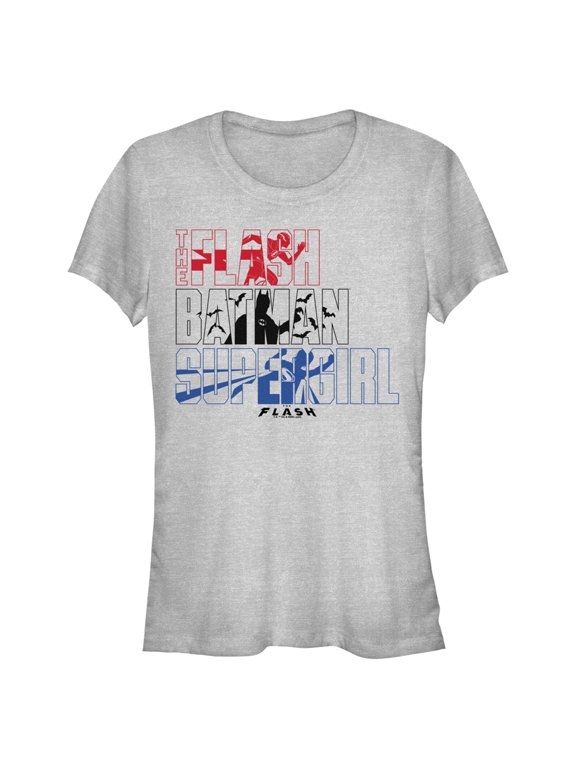 Junior's The Flash Superheroes Silhouettes Graphic Tee Athletic Heather Medium