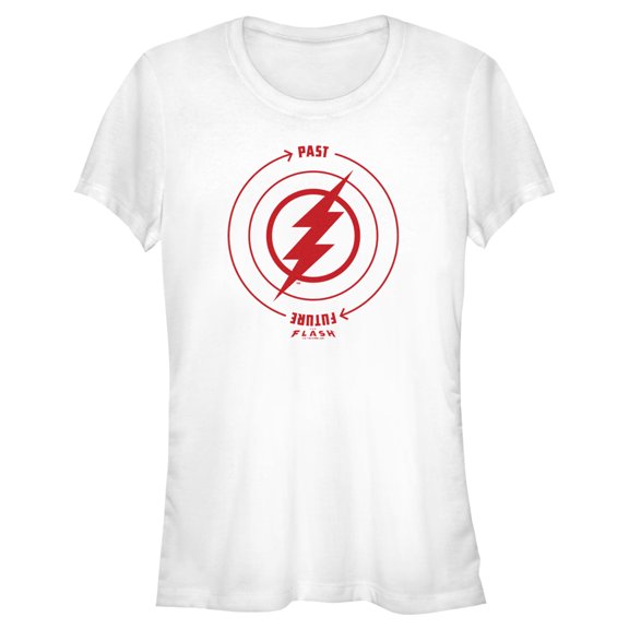 Junior's The Flash Time Travel Lightning Bolt Graphic Tee White Small