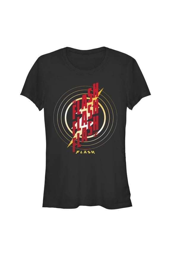 Junior's The Flash Triple Red Logo Graphic Tee Black Large