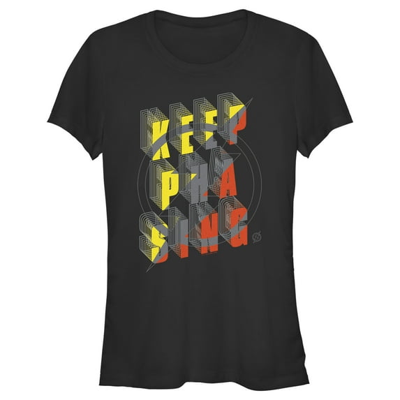 Junior's The Flash Yellow 3D Keep Phasing Graphic Tee Black Small