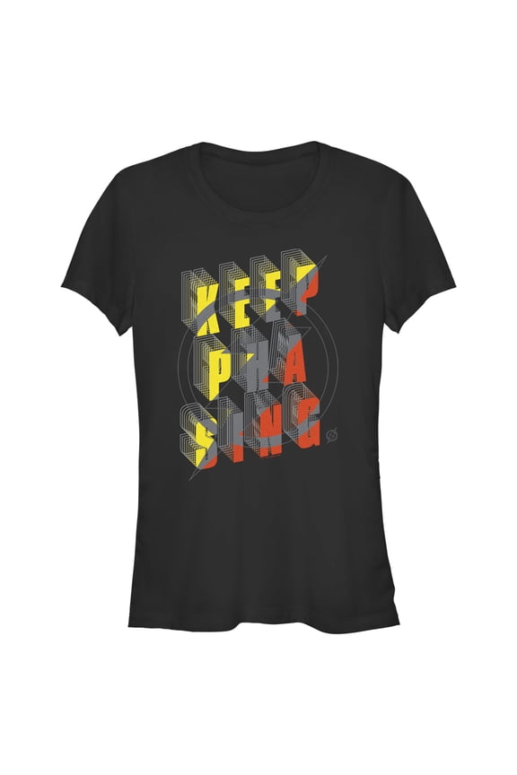 Junior's The Flash Yellow 3D Keep Phasing  Graphic Tee Black X Large