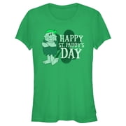 Juniors The Flintstones Barney Happy St. Paddys Day Graphic Tee Kelly Green 2X Large