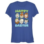 Junior's The Flintstones Happy Easter Family Portraits Graphic Tee Royal Blue Medium