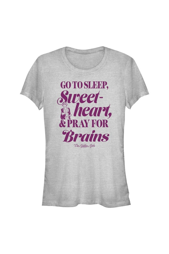 Junior's The Golden Girls Sleep Pray for Brains Quote Graphic T-Shirt