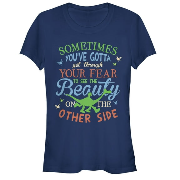 Junior's The Good Dinosaur Beauty on Other Side Graphic Tee Navy Blue Small