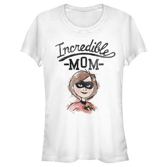 Junior's The Incredibles 2 Incredible Mom Water Color  Graphic Tee White Large