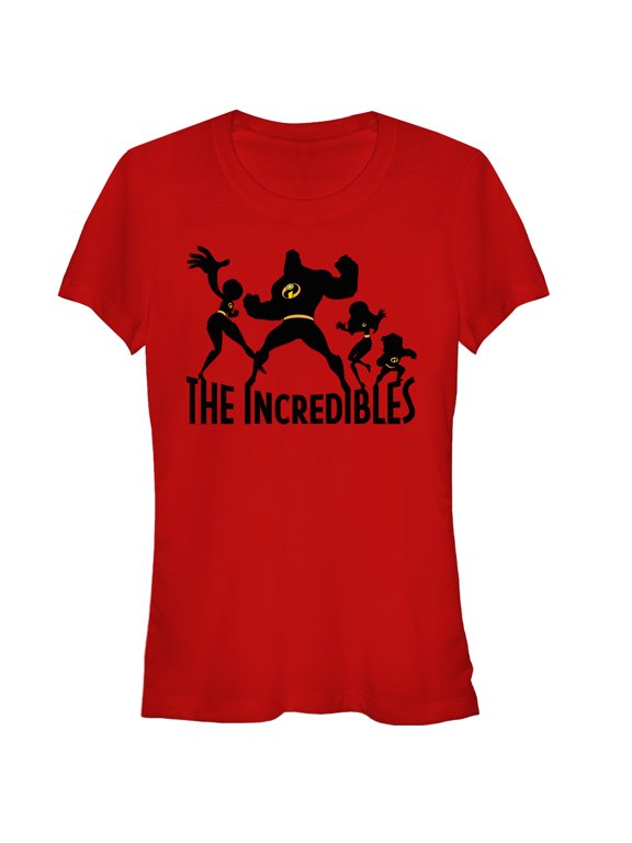 Junior's The Incredibles Family Silhouette Graphic Tee Red Small