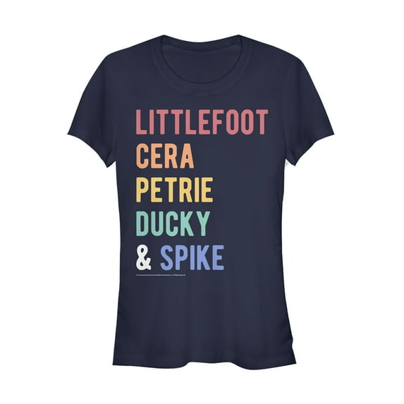 Junior's The Land Before Time Best Friend Names Graphic Tee Navy Blue 2X Large