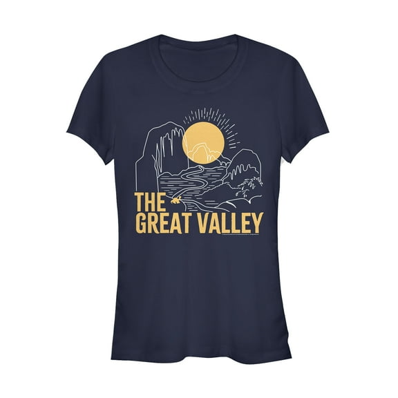 Junior's The Land Before Time Great Valley Outline  Graphic Tee Navy Blue Medium