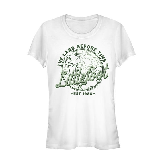 Junior's The Land Before Time Littlefoot Est. 1988  Graphic Tee White Small