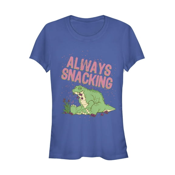 Junior's The Land Before Time Snacking Spike Graphic Tee Royal Blue Medium