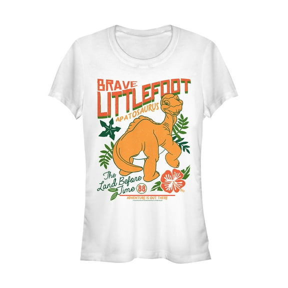 Junior's The Land Before Time Tropical Littlefoot Poster Graphic Tee White Medium