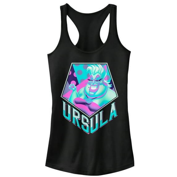 Junior's The Little Mermaid 90's Ursula Racerback Tank Top Black 2X Large