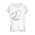 thumbnail image 1 of Junior's The Little Mermaid Ariel 50th Birthday  Graphic Tee White 2X Large, 1 of 2