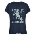 thumbnail image 1 of Junior's The Little Mermaid Ariel Actually Mermaid  Graphic Tee Navy Blue X Large, 1 of 2