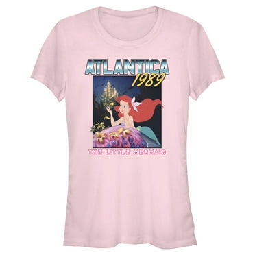 Junior's The Little Mermaid Ariel Atlantica 1989  Graphic Tee Light Pink 2X Large