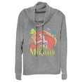 thumbnail image 1 of Junior's The Little Mermaid Ariel Classic  Cowl Neck Sweatshirt Gray Heather X Large, 1 of 3