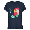 thumbnail image 1 of Junior's The Little Mermaid Ariel Love  Graphic Tee Navy Blue Small, 1 of 2