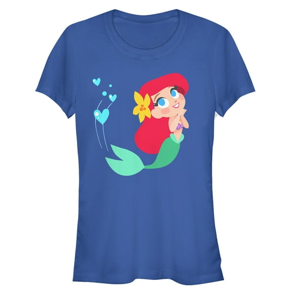Junior's The Little Mermaid Ariel Love  Graphic Tee Royal Blue Large