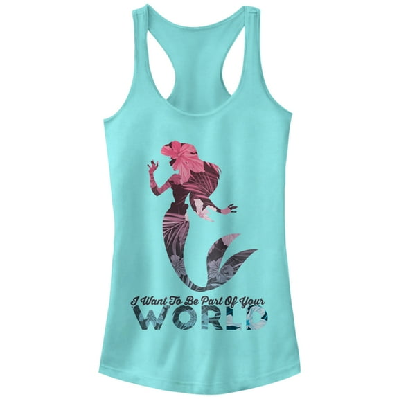 Junior's The Little Mermaid Ariel Part of Your World Racerback Tank Top Cancun Large