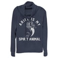 thumbnail image 1 of Junior's The Little Mermaid Ariel Spirit Animal  Cowl Neck Sweatshirt Black 2X Large, 1 of 3