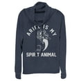 thumbnail image 1 of Junior's The Little Mermaid Ariel Spirit Animal  Cowl Neck Sweatshirt Black 4X Large, 1 of 3