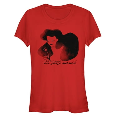Junior's The Little Mermaid Ariel Watercolor Fork Print  Graphic Tee Red Medium