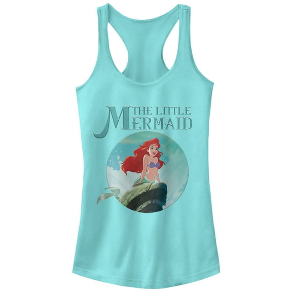 Junior's The Little Mermaid Ariel Wave  Racerback Tank Top Cancun Small
