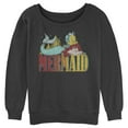 thumbnail image 1 of Junior's The Little Mermaid Ariel and Flounder Distressed Logo Sweatshirt Charcoal Heather X Large, 1 of 4