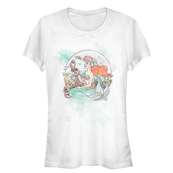 Junior's The Little Mermaid Ariel's Collection Graphic Tee White 2X Large